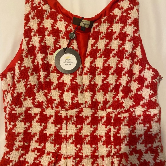 Eva Franco sleeveless houndstooth dress / tweed feel  / sample piece / size 8 - Picture 2 of 11
